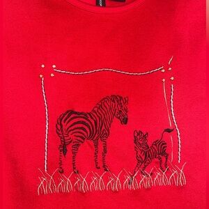 Y2K embroidered zebra tank